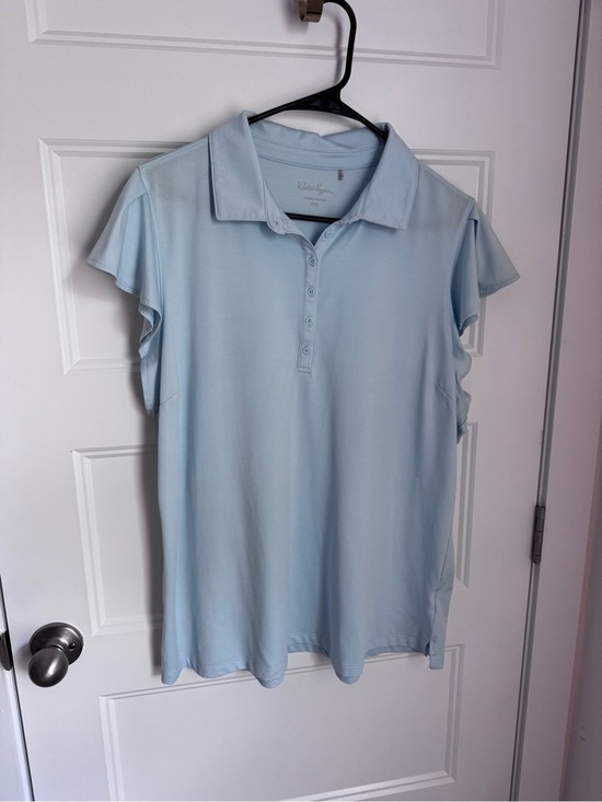 Walter Hagen Tops - Walter Hagen Women’s Light Blue Polo Top with Flutter Sleeves